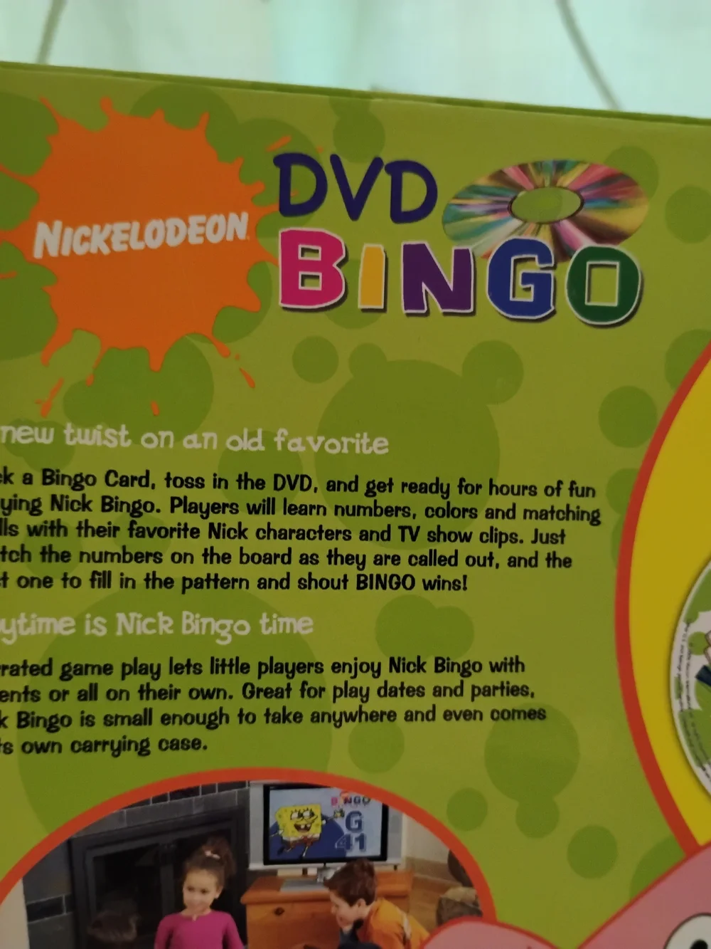 Nickelodeon DVD Bingo Game - Green, Yellow, Purple, Pink